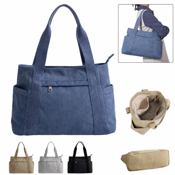Large Capacity Women Canvas Bag W/ Side Pockets custom promotional product - Giva Promotion