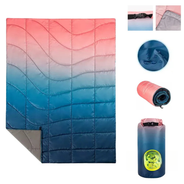 Lightweight Rainbow Camping Puffy Blanket