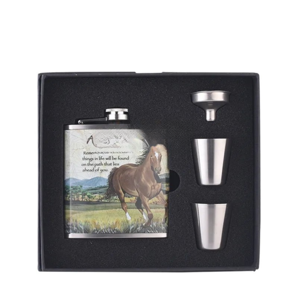 Hip Flask Set With Cups 6Oz