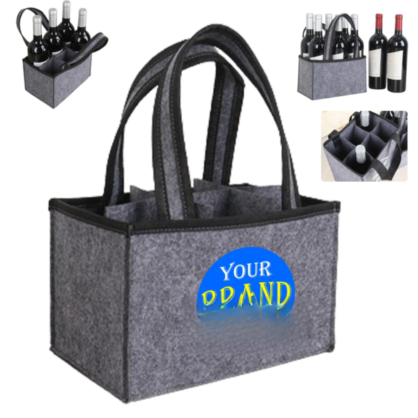 9.45 x 5.91 x 5.91inch 6 bottles Wine Felt Bag