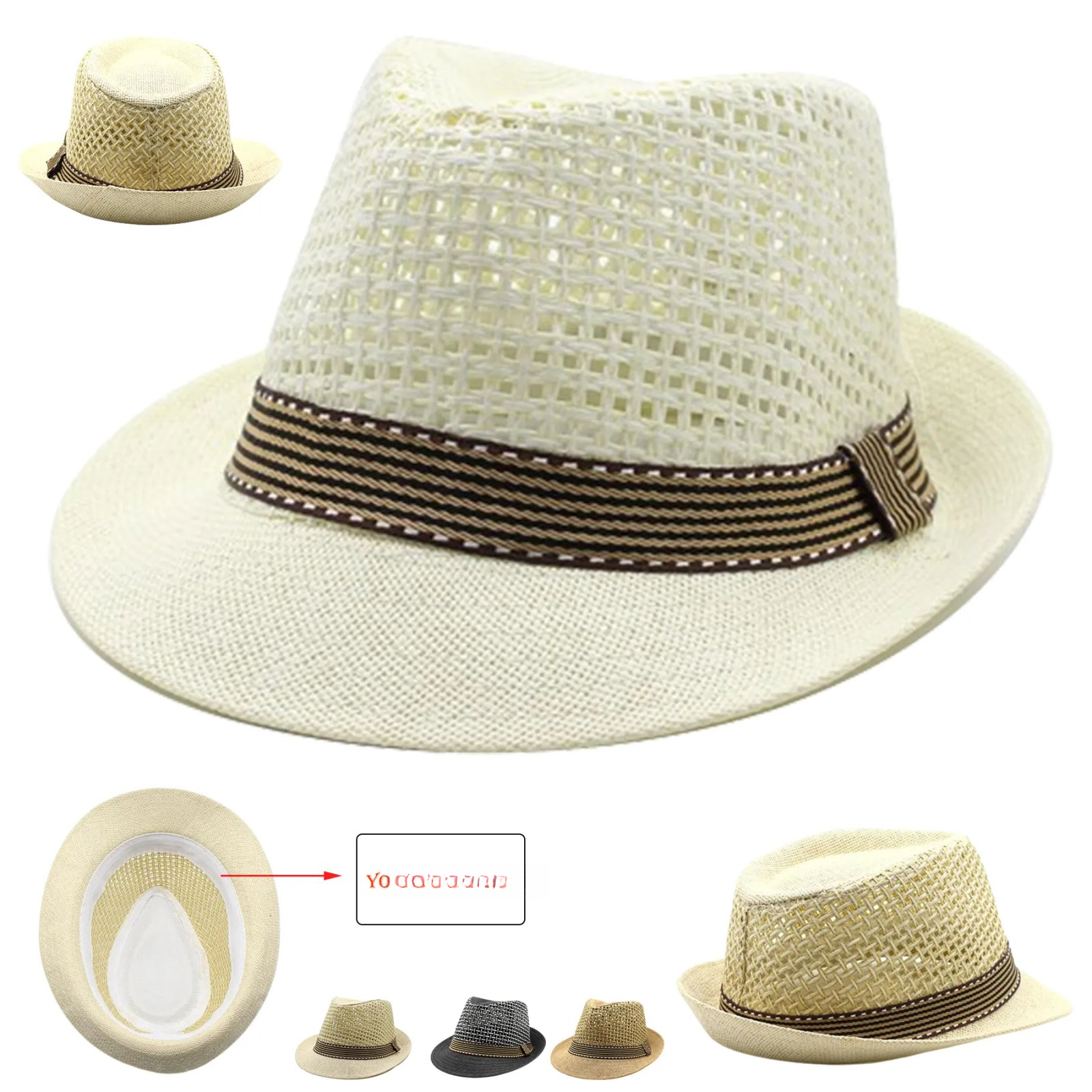 GP006136_36853_1_4127 Summer Beach Sun Protective Jazz Straw Hat