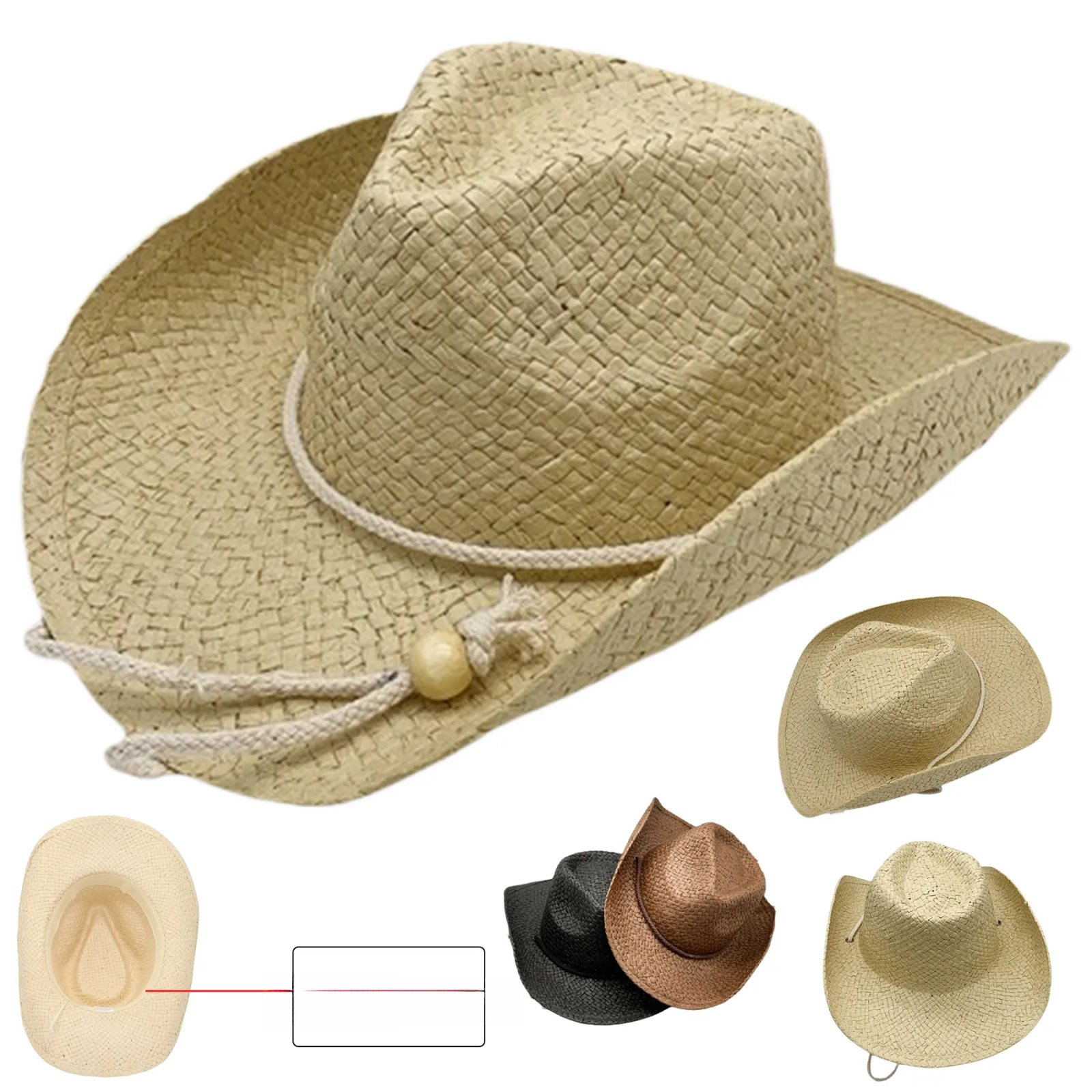 GP006140_36857_1_29081 Unisex Cowboy Straw Hat Wide Brim