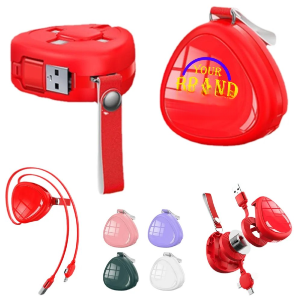3-In-1 Retractable Charging Cable W/ Lanyard