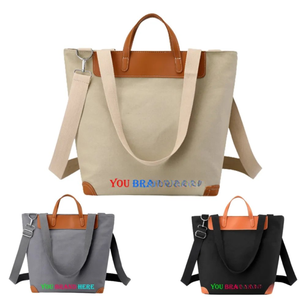 Tote Canvas Shoulder Boat Bag W/ Interior Pocket