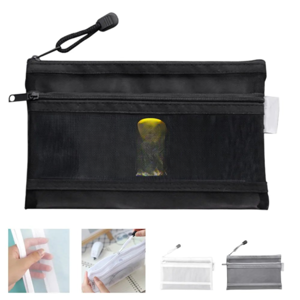 Zipper Opening Mesh Pencil Pouch