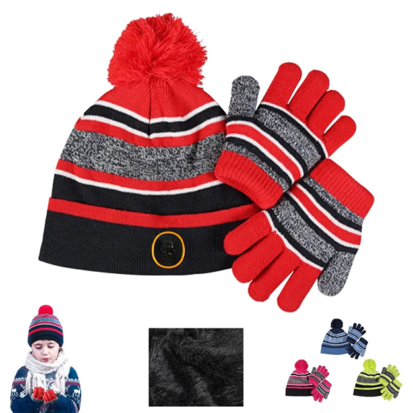 Knit Hat And Gloves Set