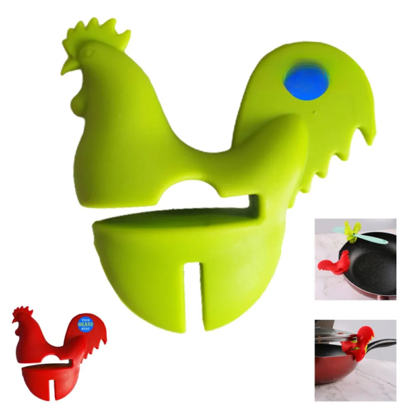Rooster-Shaped Overflow Preventer Clip