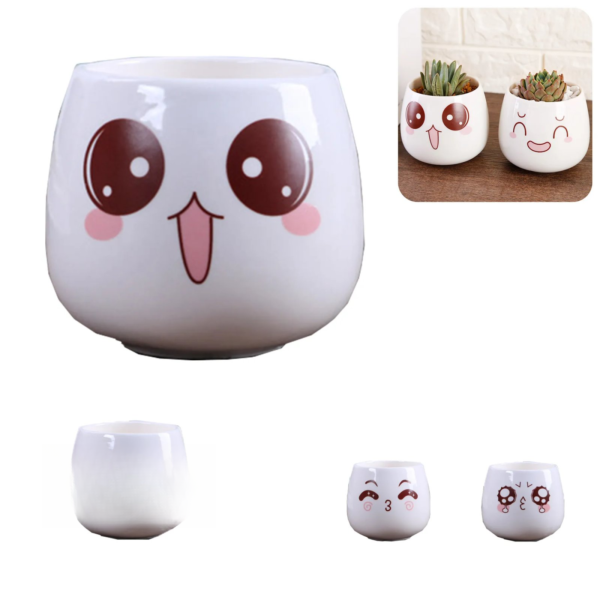 3.3" Cute Ceramic Plant Pot