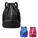 Drawstring Sports Backpack With Shoe Compartment