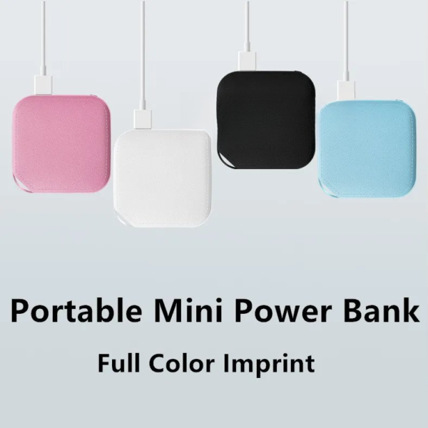 Portable Leather Mini Power Bank