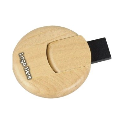Round Bamboo Wooden U Disk