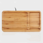 Bamboo Phone Charger Docking Tray with Desk Organizer