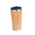 15 Oz. Stainless Steel Bamboo Car Cup