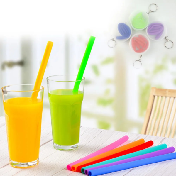 Silicone Straw in Round Case
