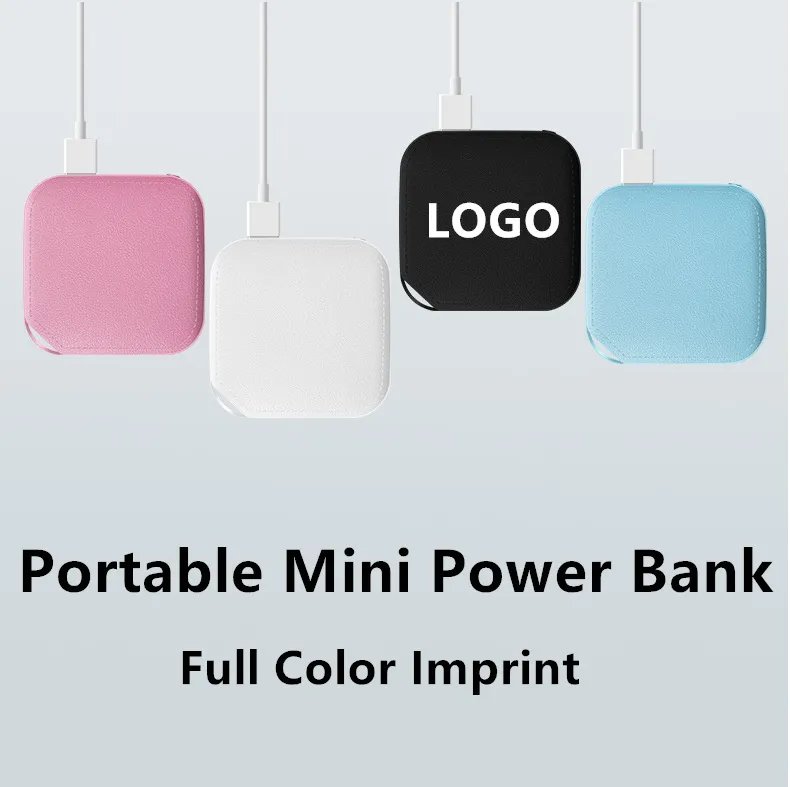 674f4f52be9acb76fe30d6b0061fac845360a095 Portable Leather Mini Power Bank - Image 1